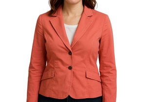 Talbots blazer collared button peach pink size 10 over jacket stretchy